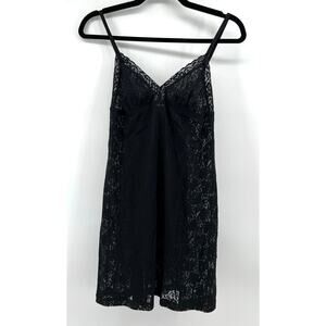 Cosabella Lace Babydoll Slip Dress Women's Size M Black Y2K